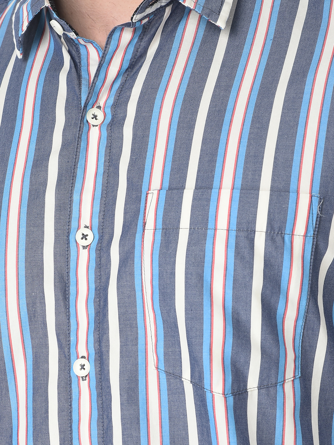 Numero Uno Men Striped Blue Shirt